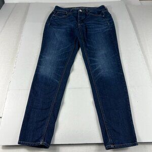 American Eagle Jeans Womens 29x27* Tomgirl Mid Rise Crop Blue Faded Denim Tag 2R